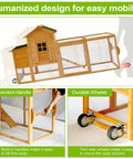 Backyard Chicken Coop On Wheels For 1 To 2 Chickens With Nesting Box Weatherproof Wooden Hen House Outdoor Poultry Barn; handles, wheels visible