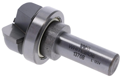 Close-up of Carbide Tipped Bowl And Tray Router Bit With 1 1/4 Inch Cutting Diameter 1/2 Inch Shank for DIY Woodworking