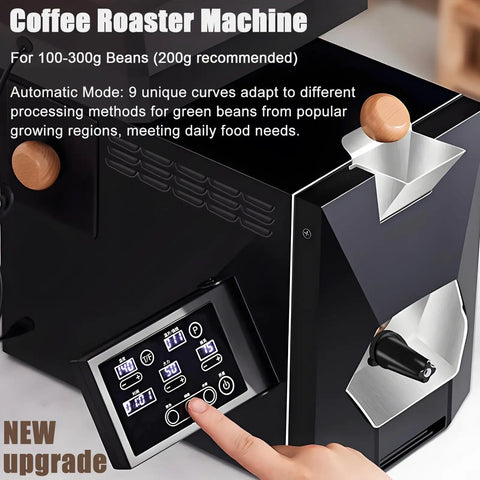 No Stress Daily Roasts With This 200 Gram Electric Coffee Machine featuring touch control panel and stainless processing design.