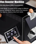 Commercial Grade Electric Coffee Bean Roaster For Home Baristas 200G Compact Countertop Roasting Machine, automatic control panel.