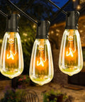Outdoor String Lights 100 Ft Weatherproof Hanging Lights With 55 Vintage Edison Bulbs 2700K warm amber glow patio view