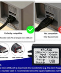 Comparison of micro USB port compatibility with cable types; shows USB Output 5V Buck Converter Module For 12V Or 24V DC Power, Fixed 5V Regulated.