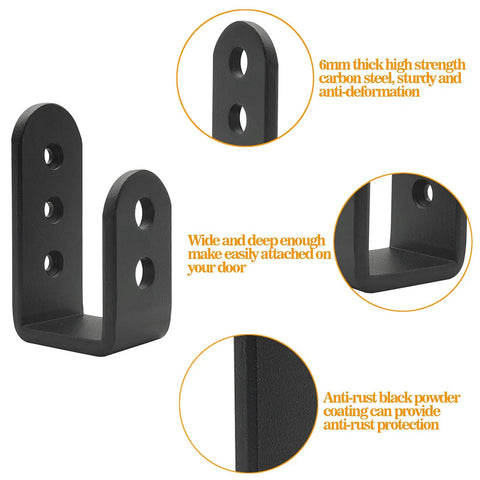 Heavy Duty 2x4 Door Barricade Brackets Built To Last Steel U Bracket For Home Barn Shed Garage Gate Security Reinforcement 6mm Thick Carbon Steel Anti Deform Rust Resistant Black Powder Coat Drop Open Bar Holder Fits Standard Bar