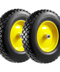 Flat Free 4.80 4.00 8 Inch Wheel And Tire For Wheelbarrows And Hand Trucks Easy Fit Fourteen To Sixteen Inch Fit