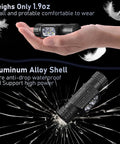Rechargeable Headlamp 1500 Lumen LED With USB Red Light Modes IP65 Waterproof Head Torch in hand, showing aluminum shell