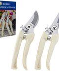 Must Have Grab And Go Garden Shears Set Of 2 With Bypass Pruning Shears And Straight Blade Garden Scissors Ultra Lightweight And Sharp