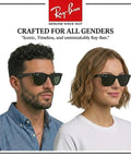 Two people wearing unisex square non polarized sunglasses with gray lenses, highlighting the slick modern frame and comfortable fit.