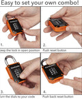Steps to reset Beefy Heavy Duty Gym Locker Padlock With 4 Digit Combination Hardened Stainless Steel Body Weatherproof Outdoor Security