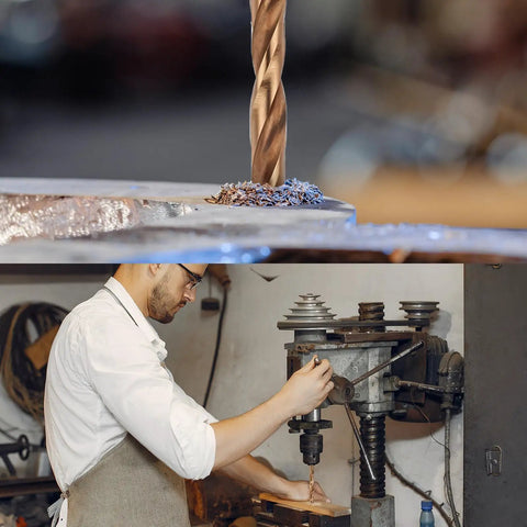 Drill And Tap Combo Set For Metalworking M3 0.5 Spiral Point Thread Tap And 2.5mm Drill Bit in use on metal and drill press