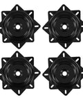 4 Pack 7 Inch Bar Stool Swivel Base Replacement Heavy Duty Steel Mount Plate in black finish for secure rotation.
