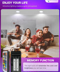 Group playing video games under BR30 Color Changing Flood Lights Lit RGB Warm Cool White LED Recessed Light Bulbs, remote and memory function featured