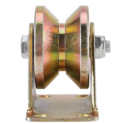 Heavy duty sliding gate wheels 2-inch V-groove steel caster for industrial use.