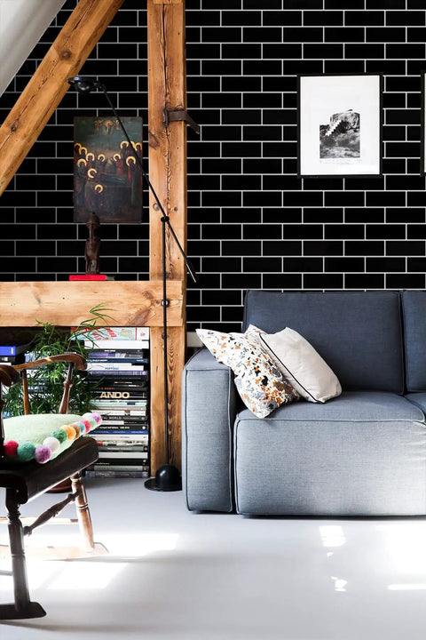 Dope Brick Pattern Peel And Stick Wallpaper Vinyl Roll Self Adhesive For Kitchen Subway Plaid Modern Tile Look Removable 393x17.7"