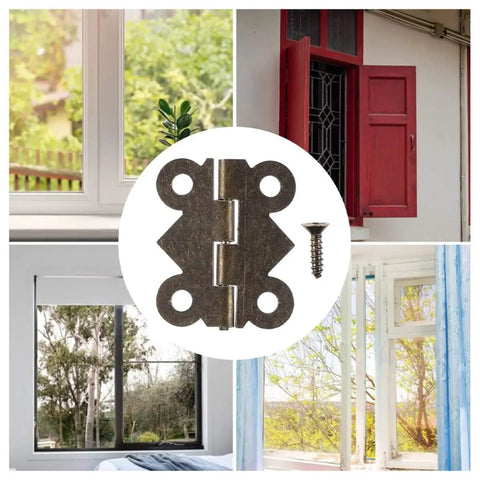 Vintage Butterfly Hinge Set for Wooden Jewelry Boxes and Cabinets Iron Hardware example with various window settings.