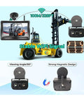 Heavy Duty Forklift Camera Kit With Crisp 5 Inch DVR Monitor displaying stable WiFi signal and magnetic mounts for cameras.