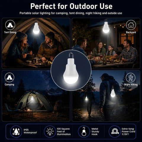 Solar LED Light Bulbs For Indoor Home Chicken Coop And Outdoor Use Waterproof Rechargeable Lanterns For Camping Tent Shed