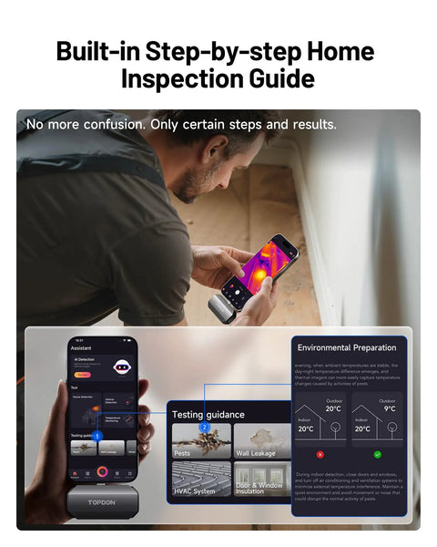 Home inspection using Duo USB-C Thermal Camera For iPhone iPad And Android, 512x384 Super Resolution, 256x192 IR Imaging