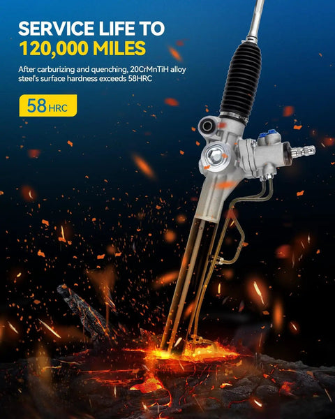 Rack And Pinion For 1998 2000 Toyota Sienna With Hydraulic Power Direct Replacement OE 261615 shown in fiery setting