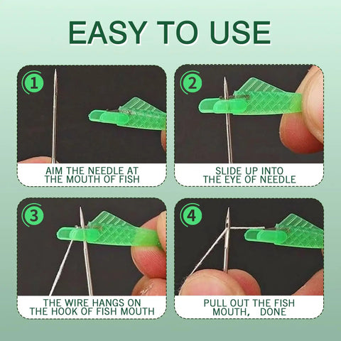 Sewing Machine Needle Threader Set For Fast Auto Threading, 2026 New Automatic Needle Threader Tool in use with green tool.