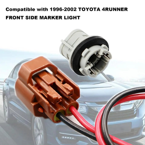 Front Side Marker Light Connector And Socket Kit For 1996-2002 Toyota 4Runner, durable wiring harness with female socket