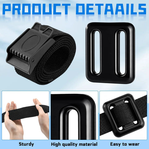 Daily 4 Piece Diving Buoyancy Kit with 2 black nylon weight belts and 2 vinyl coated weights for scuba freediving and spearfishing