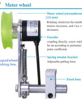 Game Changer Digital Wire Length Meter Counter Featuring Heavy Duty U Groove Wheel For Fishing Line Textile Thread And Electrical Cable Swift Precision Tracking Tool showing u-shaped 200mm meter wheel and encoder.