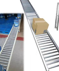 Extra Long 26 Foot Portable Conveyor Belt With Lightweight 12 Inch Foldable Roller System for easy box movement.