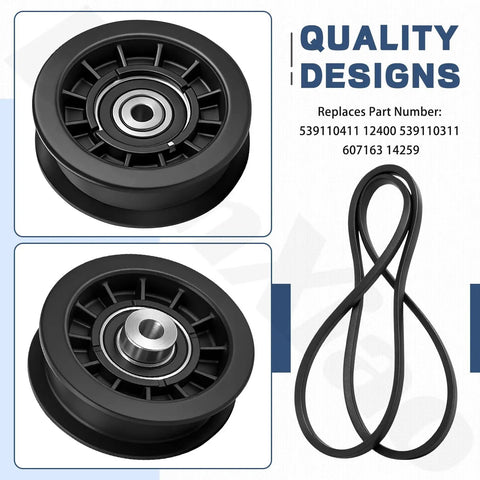 Heavy Duty Drive Belt And Idler Pulley Kit Replacement For Lawn Mowers Fits Z254F Z200 Z4824 925ZX RZ4623 CZ3815 CZ4217 CZ42175