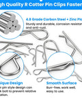 R Clip Hair Pin Fastener Kit For Bolts And Hitch Pins 24 Pcs Zinc Plated Steel R Clips 6 Sizes Built To Last Tough As Nails Assortment