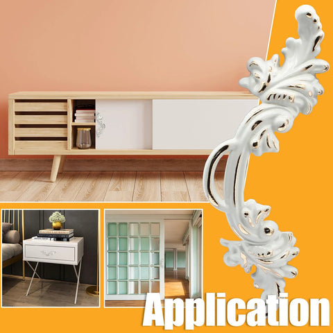 Six Piece Vintage Cabinet Handles Set For European Style Shabby Chic Furniture Drawer Pulls White And Gold Edge Zinc Alloy