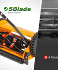 14 Inch Manual Push Reel Lawn Mower With 5 Blade Precision Cutting And Scissor Like Action For Clean Grass Snips, orange steel reel close-up