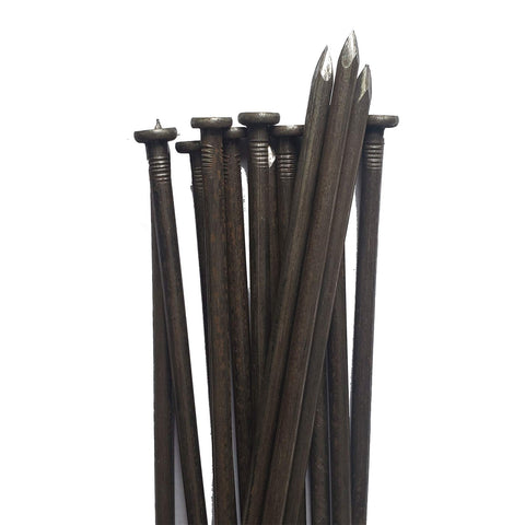 Metal Landscape Stakes Anchoring Spikes 10 Inch Long Pack Of 50 for DIY projects, showing close-up of pointed ends