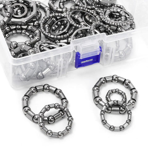 Bike Ball Bearing Kit 50 Pieces In 5 Sets Of 10 Varieties With Retainers And Cage For MTB Crank Bottom Bracket Headset Bearings Easy Storage Box