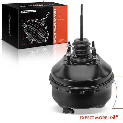 Heavy Duty Vacuum Brake Booster For Chevy Cavalier Malibu Pontiac Grand Am Sunfire Oldsmobile Alero, black dual chamber design.