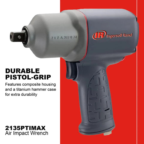 Rock Solid 1/2 Inch Drive Air Impact Wrench Featuring Twin Hammer Design And Titanium Housing For Reliable High Torque Output No Nonsense Professional Job Site Workhorse