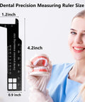 Pro Grade Dentist Precision Ruler For Endodontics, Black Stainless Steel Scale Tool, Compact Handheld Metric Ruler For Accurate Dental Measurements And Assessments, 4.2 inch