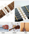 All In One 26 Piece Guitar Setup and Repair Kit with Carry Bag for Guitar Ukulele Bass Mandolin Banjo Tools shown on instruments