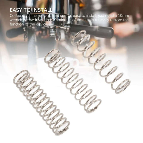 Three Stainless Steel Pressure Springs For Classic Espresso Machines 9 Bar 8 Bar Six Point Five Bar Replacement Kit