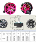 Sunfun 2306 1900KV 6S Brushless Motors for FPV Racing Drones Quadcopters, pink design with 12N14P copper, M3 mounts