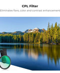 Clip On CPL Phone Lens Filter Kit 67mm For iPhone 11 Through 16 Circular Polarizer Filter to boost colors and cut reflections.