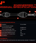 Front CV Axle Shaft Assembly Pair For Scion TC 2011 2016 2.5L Automatic Transmission Front and Side View Diagram