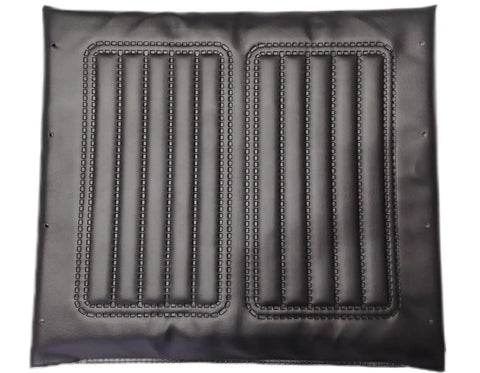 Premium Black Vinyl Wheelchair Replacement Seat Cushion 18X16 Inches with embossed surface and solid mounting holes.