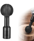 Rock Solid Carbon Steel Sphere Rotary Burr With Standard 5/8-11 Threads For 4-1/2 And 5 Inch Angle Grinders on wood for precision shaping.
