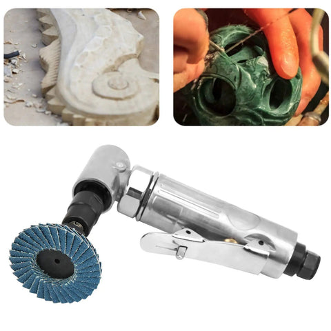 Kickass Pneumatic Die Grinder With 90 Degree Angle Head For Hella Smooth Metal And Wood Deburring Air Powered Rotary Tool for precise shaping.