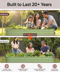 Galvanized Raised Garden Bed Kit For Small Spaces In Moss Green 6x2x1.5 Ft 18 Inch Tall Above Ground Planters For Vegetables And Herbs Rustproof Steel With Internal Support Rods Built To Last No Fuss Setup, showing families gardening.