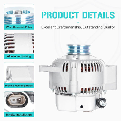 Direct Plug-N-Play High Output Alternator For 3.4L V6 4Runner Tacoma Tundra T100 Pickup 1996-2002 Replacement Fits 3.4L Engines