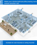 3D room layout showing 4 Inch Round Exhaust Vent Cover With Built In Fly Screen For Bathroom Kitchen Office Home White Durable ABS Soffit Vent