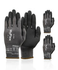 HyFlex 11-840 Ergonomic Abrasion Resistant Foam Nitrile Coated Work Gloves medium grey, nylon spandex blend, front view