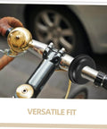 Bicycle handlebar with bell and black Mountain Bike Rear Axle Steel Washer Kit For Hub Maintenance And Repair Built To Last.