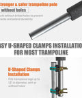 Heavy Duty 6 Pack Trampoline Replacement Poles With Hardware Universal Fit showing strong pole design without holes for secure installation.